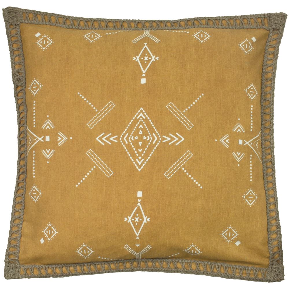 Furn Mini Inka Aztec Braided Trim 100% Cotton Cushion Cover