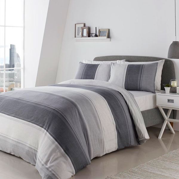 Fusion Betley Stripe Reversible Duvet Cover Set