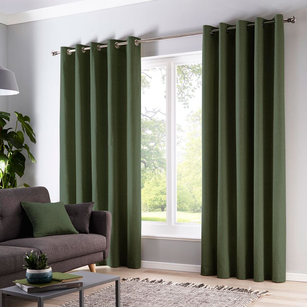 Fusion Sorbonne 100% Cotton Eyelet Lined Curtains