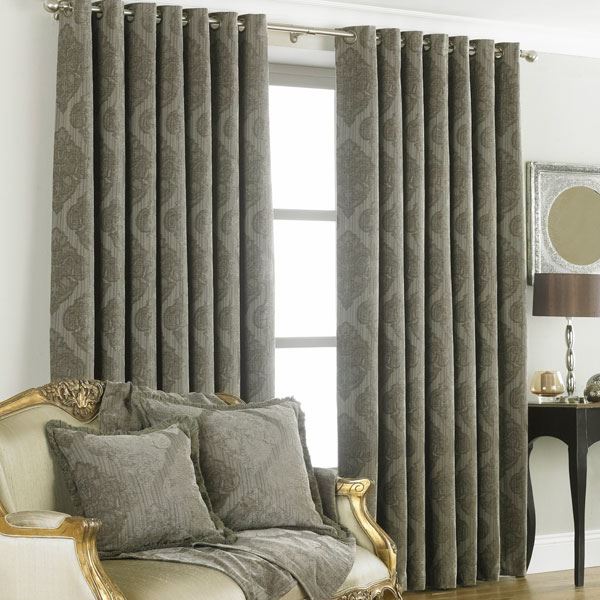 Paoletti Winchester Chenille Velvet Woven Lined Eyelet Curtains