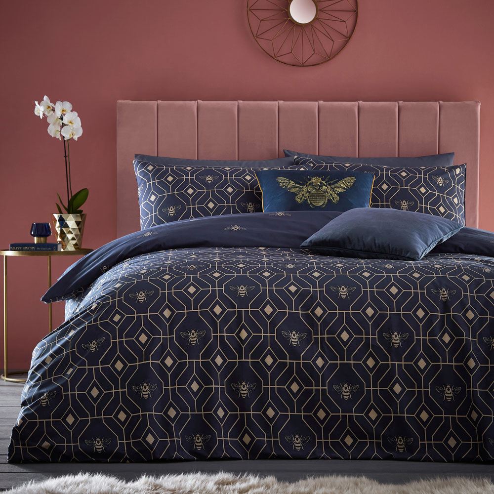 Furn Bee Deco Print Reversible Duvet Cover Set
