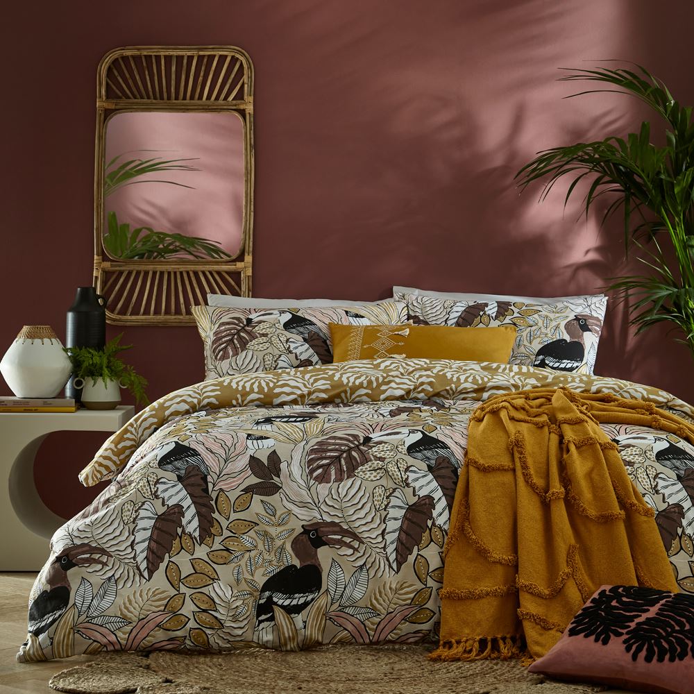 Furn Tocorico Exotic Birds Print Reversible Duvet Cover Set