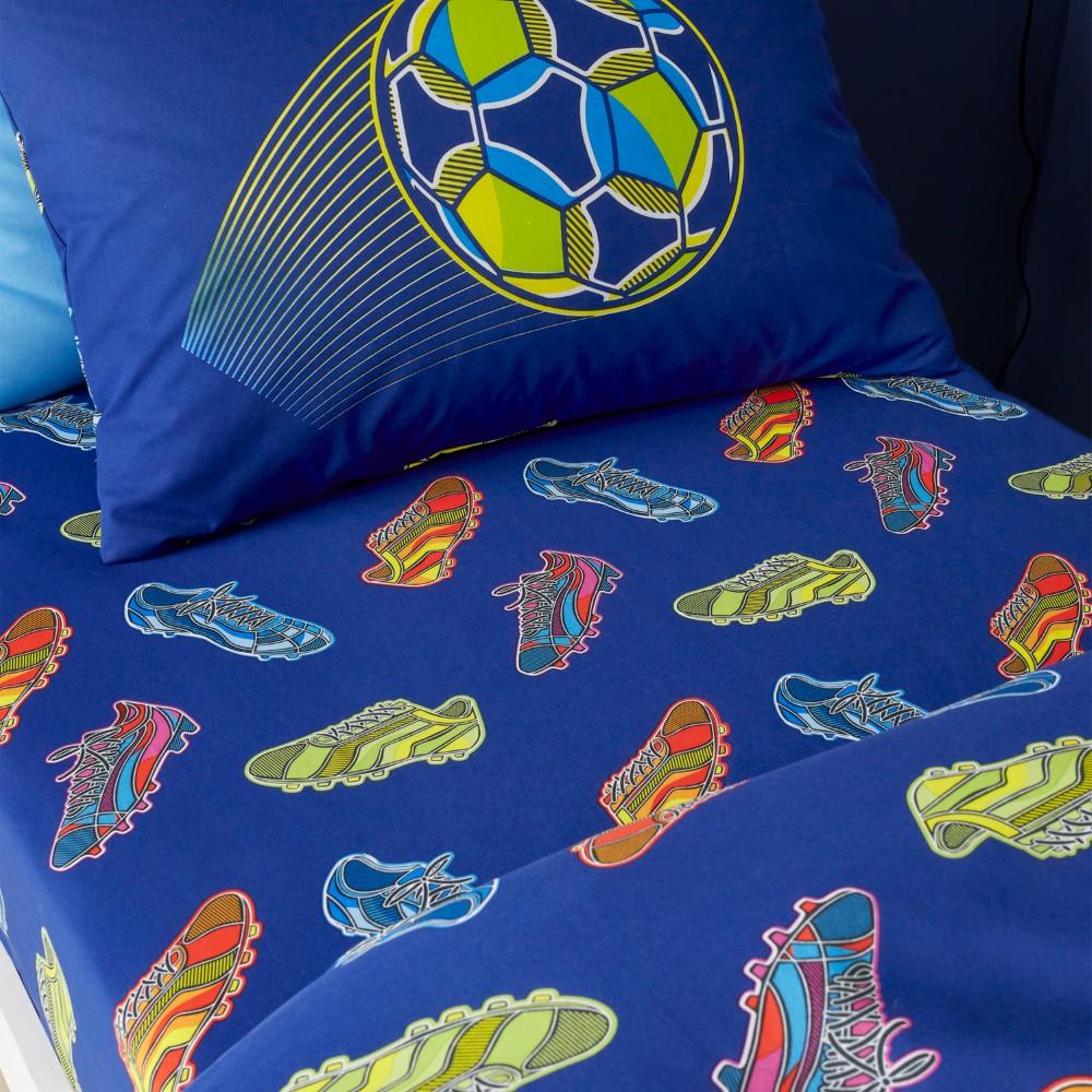 Catherine Lansfield Bright Football Single Fitted Sheet