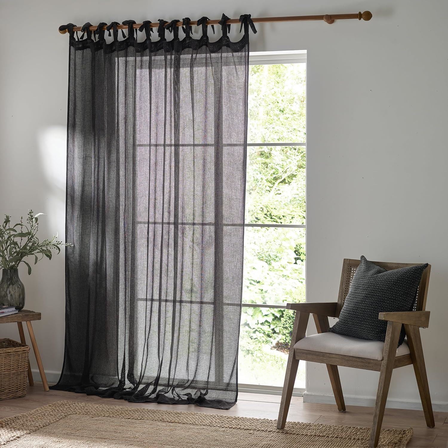Yard Nimbus Woven Sheer Tie Top Voile Curtain Panel