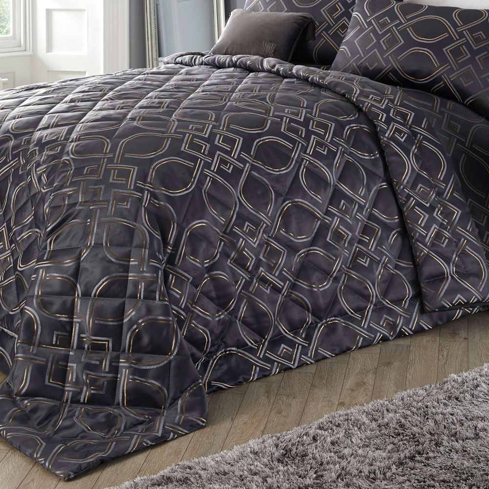 Laurence Llewelyn Bowen Tie the Knot Luxe Metallic Jacquard Bedspread