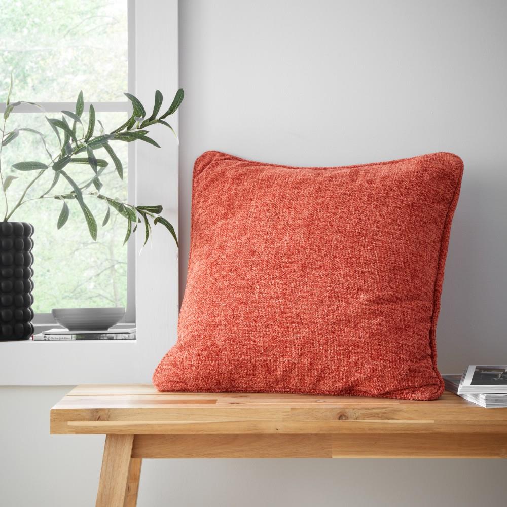 Catherine Lansfield Wilson Plain Chenille Piped Edge Filled Cushion