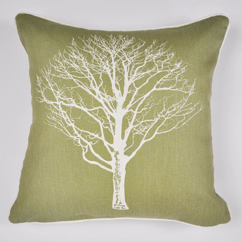 Fusion Woodland Trees Print 100% Cotton Cushion Cover