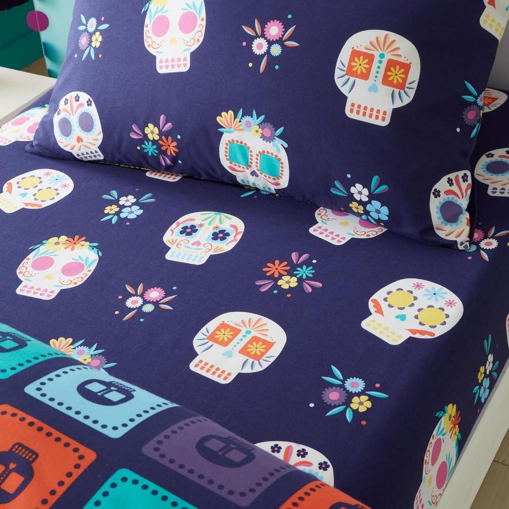 Catherine Lansfield Sugar Skull Fiesta Double Fitted Sheet