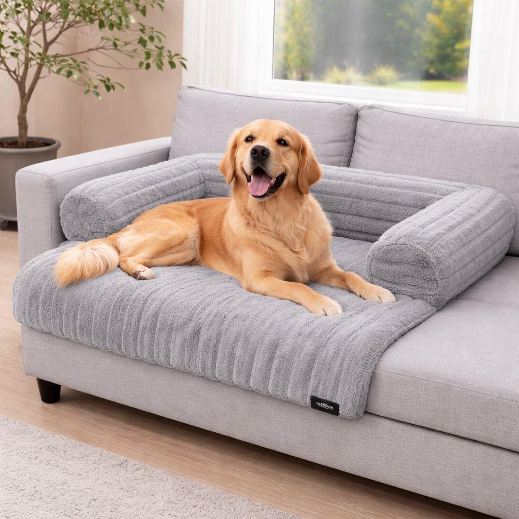 Night Zone Super Soft Plush Cord Sofa Pet Bed