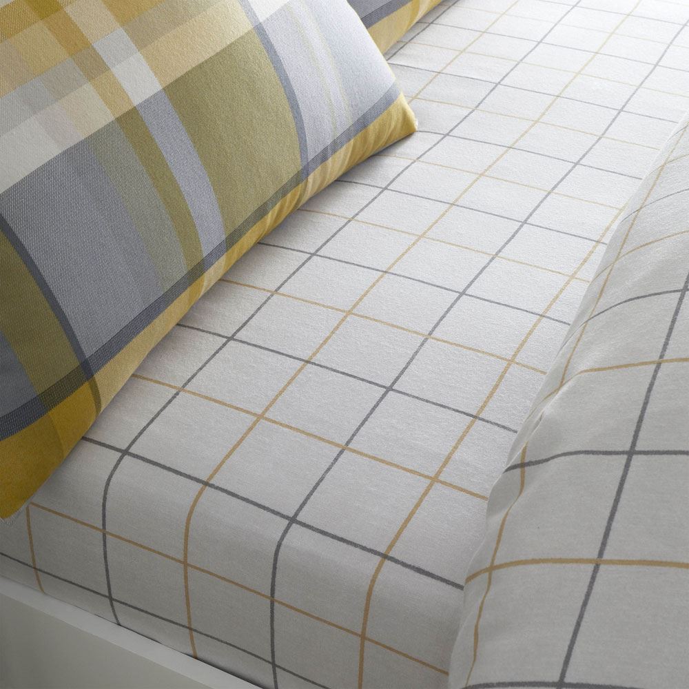 Catherine Lansfield Brushed Tartan Check 12 Inch Deep Fitted Sheet
