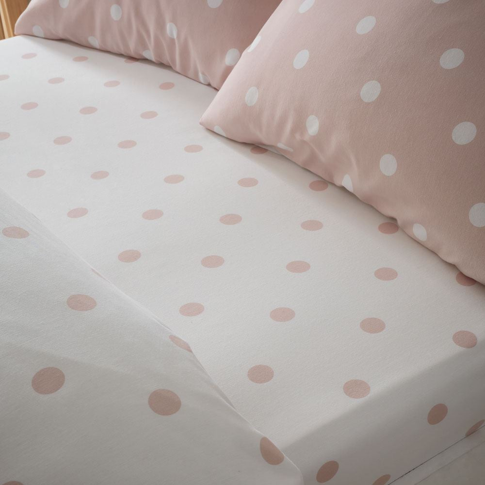 Catherine Lansfield Brushed Spot 12 Inch Deep Fitted Sheet