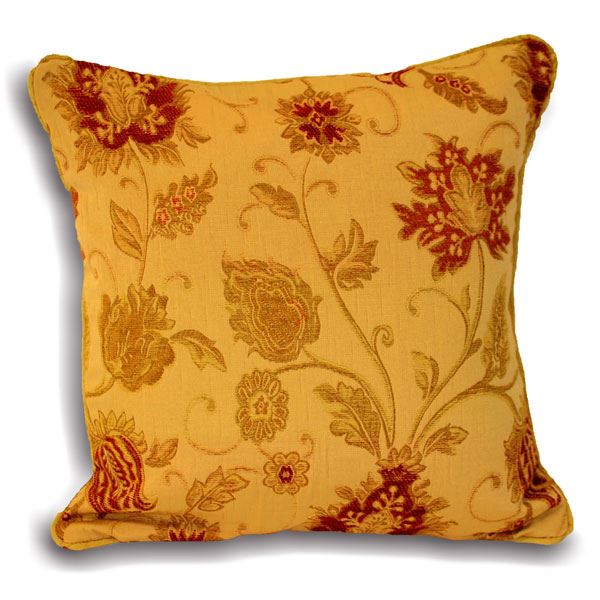 Paoletti Zurich Floral Chenille Jacquard Piped Cushion Cover