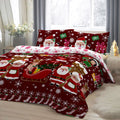 Fusion Christmas Mr And Mrs Santa Cotton Rich Reversible Duvet Cover Set