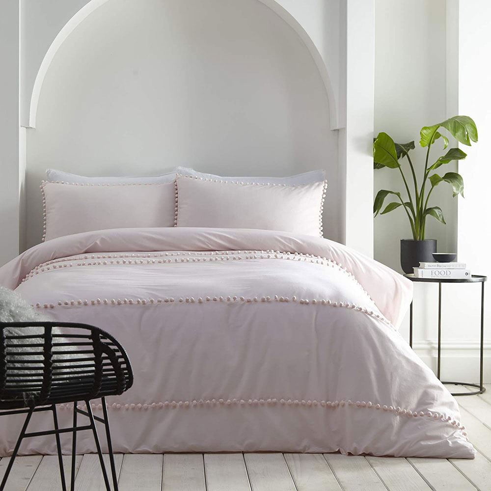 Appletree Boutique Lyra Pom Pom Embellished 100% Cotton Duvet Cover Set