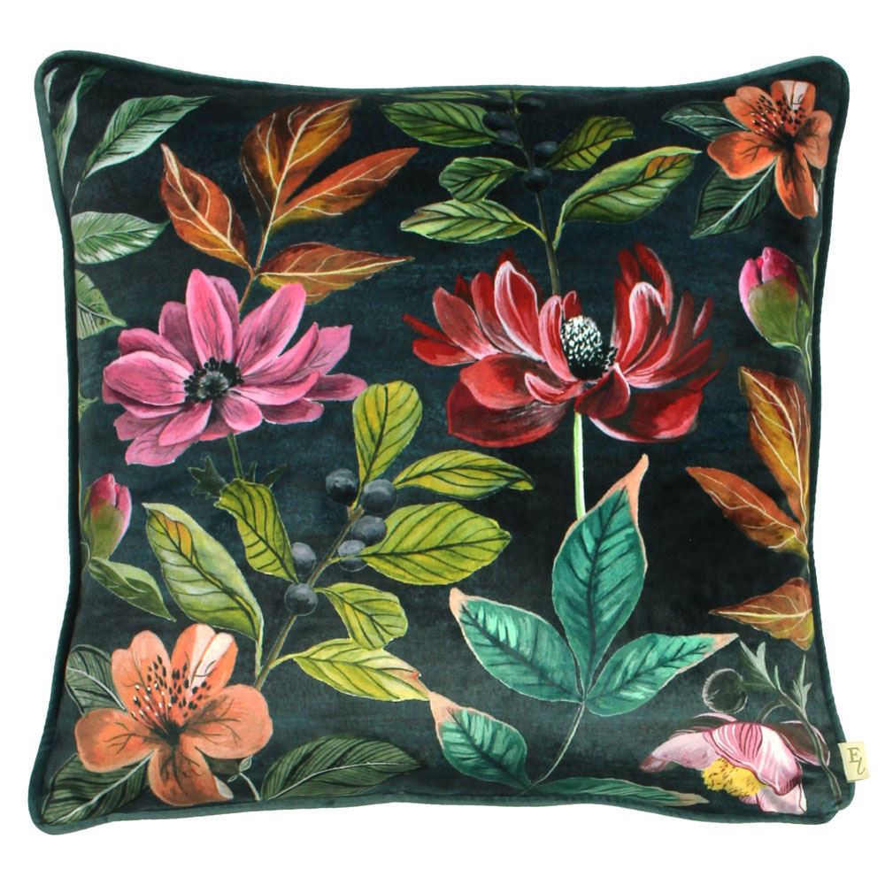 Evans Lichfield Midnight Garden Piped Edge Cushion Cover