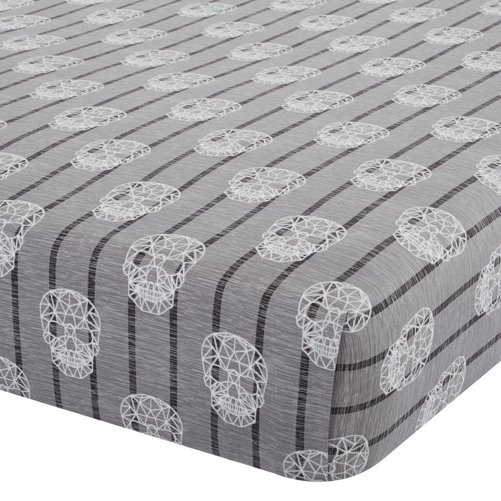 Catherine Lansfield Skulls Easy Care Cotton Rich Fitted Sheet