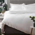 Belledorm Waffle Weave 100% Cotton Duvet Cover Set, White, King