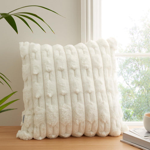 Bianca So Soft Carved Faux Fur Feather Filled Cushion