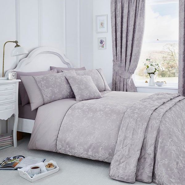 Serene Jasmine Floral Weave Cotton Rich Duvet Cover Set