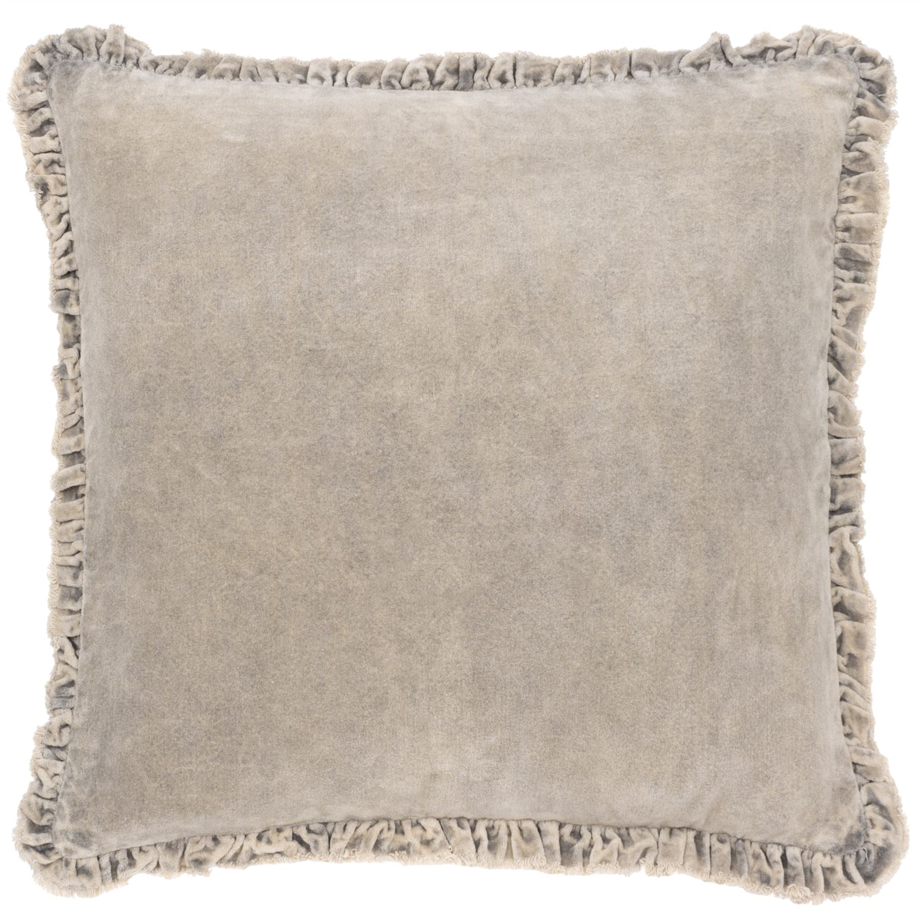 Yard Bertie Frayed Fringe Velvet 100% Cotton Cushion Cover