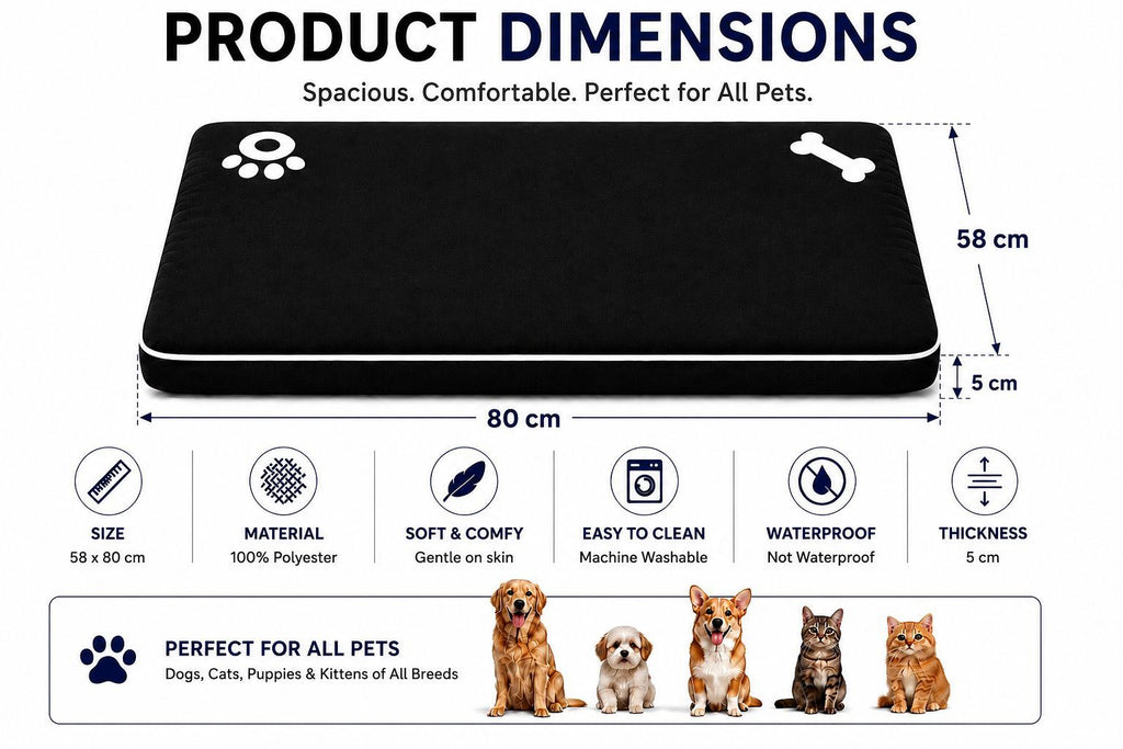 Night Zone Super Soft Bone & Paw Pet Bed Mat