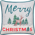 Fusion Merry Christmas Deer Velvet Piped Edge Filled Cushion