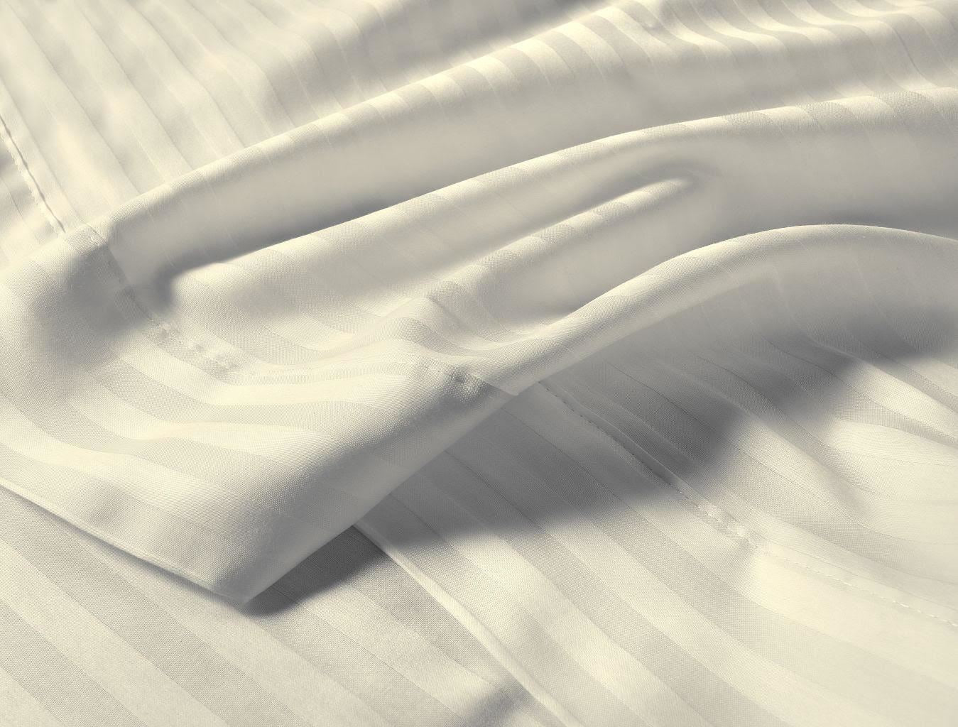 Night Zone Satin Stripe 100% Cotton 250 Thread Count Fitted Sheet