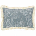 Wylder Mae Floral Embroidered 100% Cotton Pleated Edge Cushion Cover