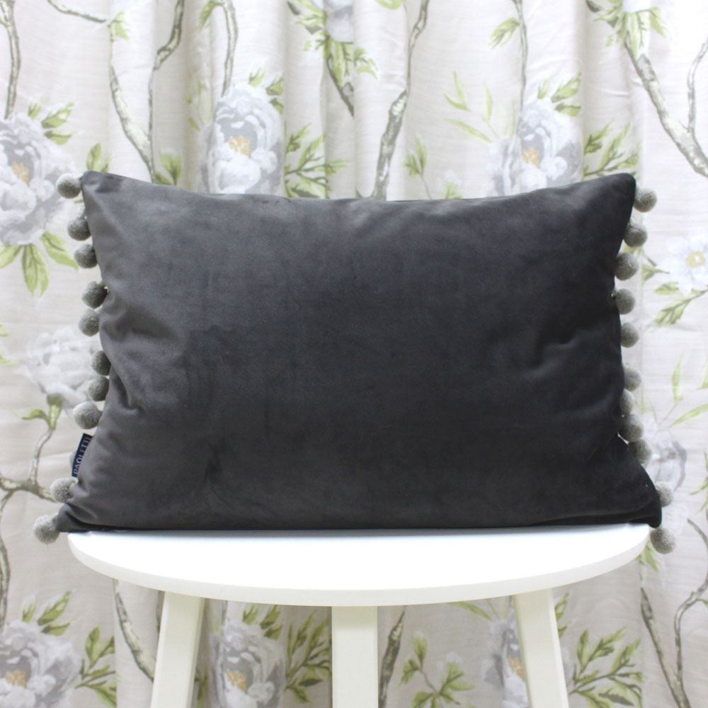 Riva Paoletti Fiesta Velvet Pom Pom Fringe Cushion Cover