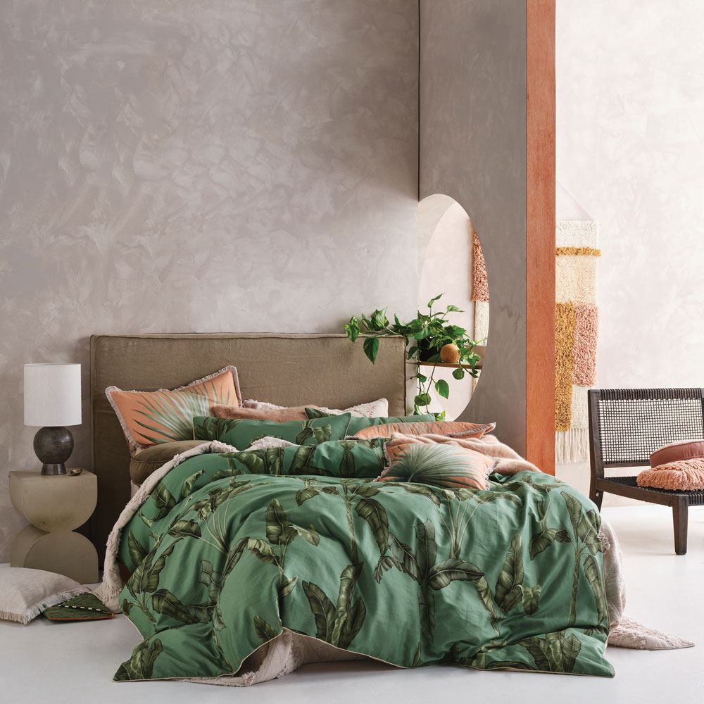 Linen House Livia Botanical Print 100% Cotton Reversible Duvet Cover Set