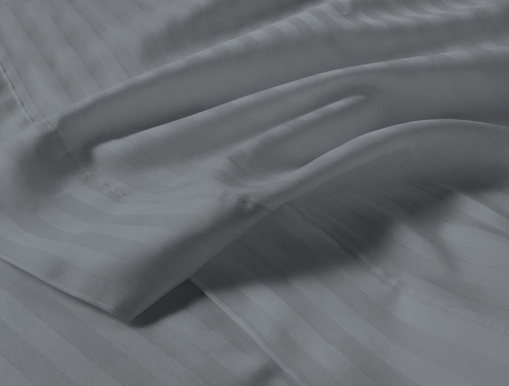 Night Zone Satin Stripe 100% Cotton 250 Thread Count Fitted Sheet