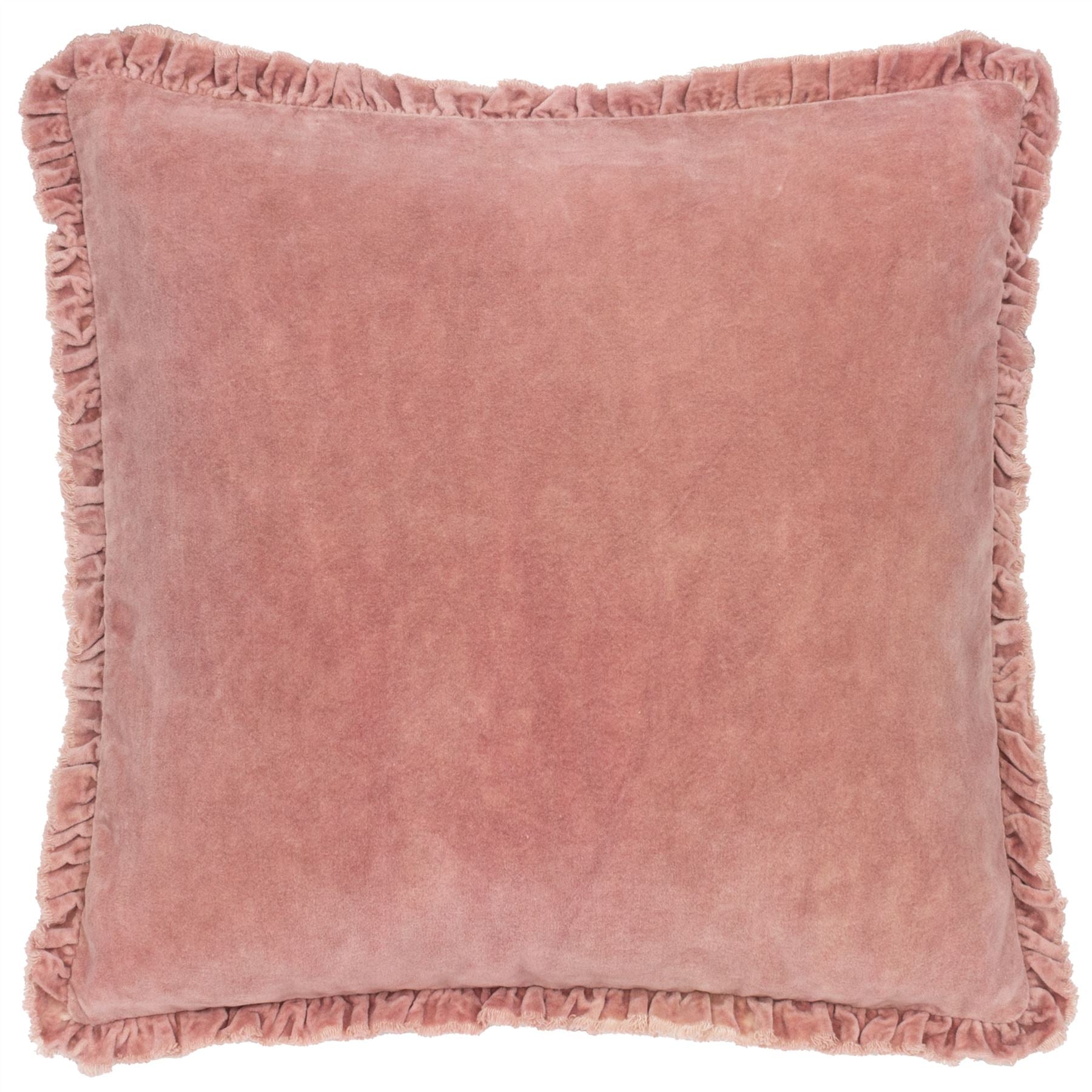 Yard Bertie Frayed Fringe Velvet 100% Cotton Cushion Cover