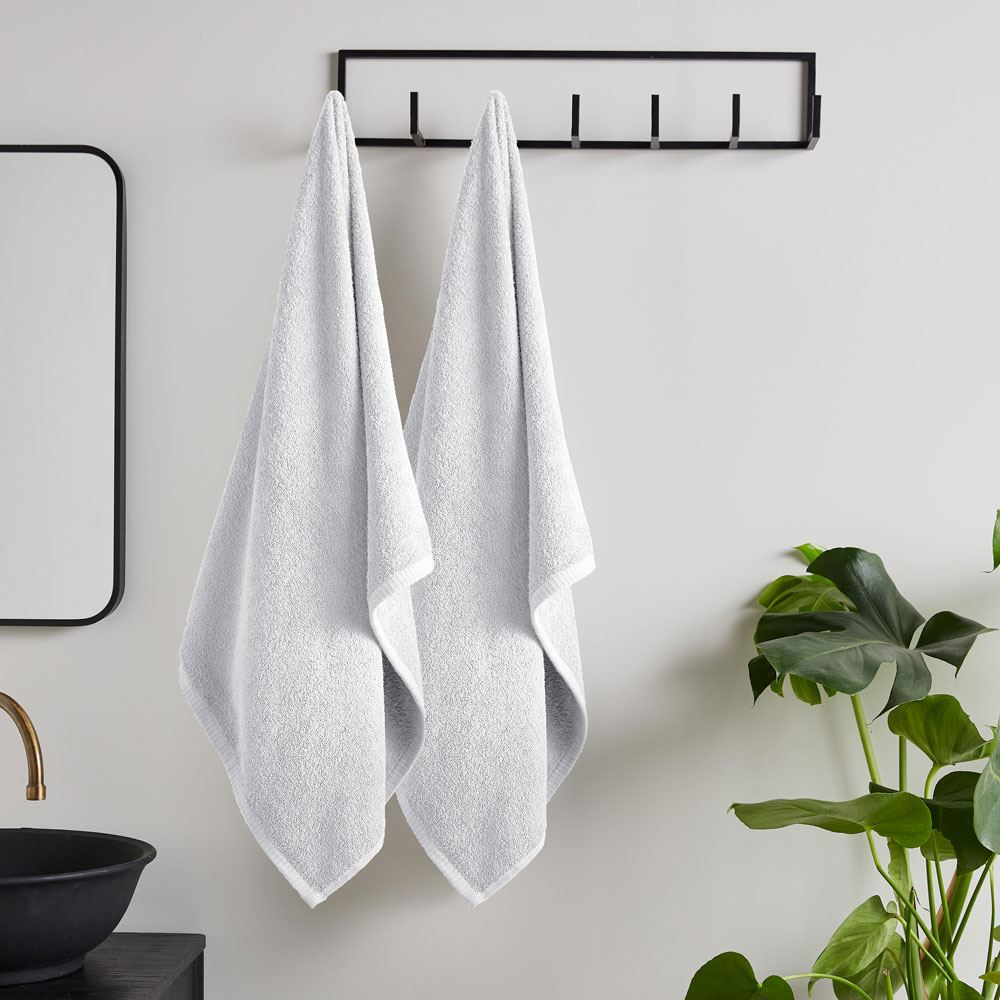 Catherine Lansfield Quick Dry 100% Cotton Bath Sheet, 2 Pack