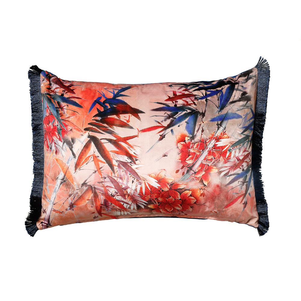 Scatter Box Shiva Floral Fringed Feather Filled Cushion