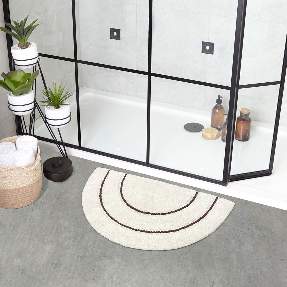 Furn Semi Circle Braided 100% Cotton Bath Mat