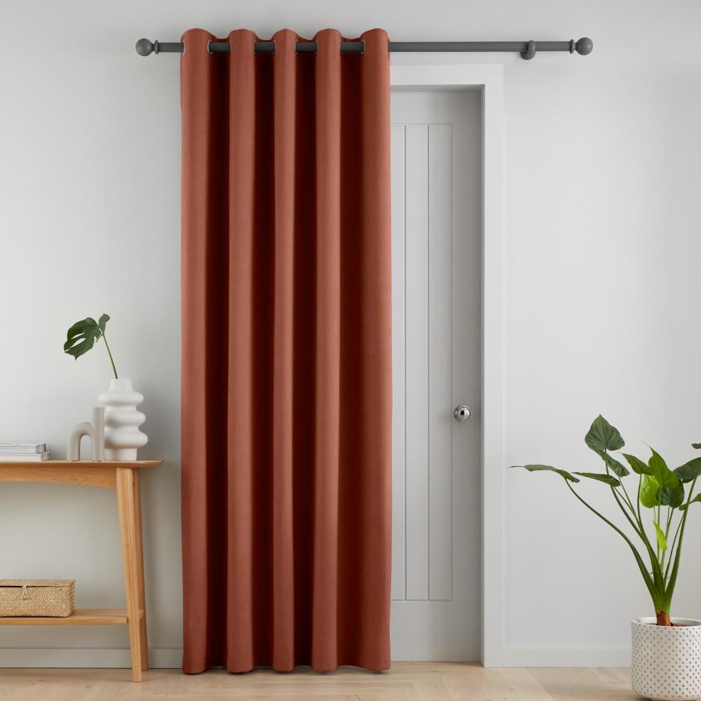 Catherine Lansfield Wilson Plain Thermal Blackout Eyelet Lined Door Curtain
