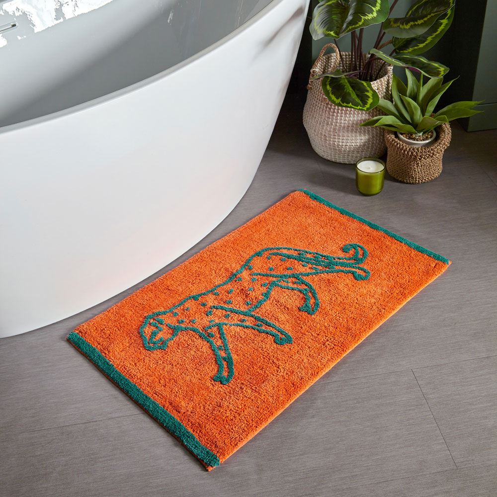 Furn Leopard Jacquard 100% Cotton Bath Mat