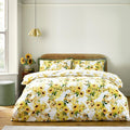 Catherine Lansfield Sunflowers Reversible Super King Duvet Cover Set with Pillowcases Yellow