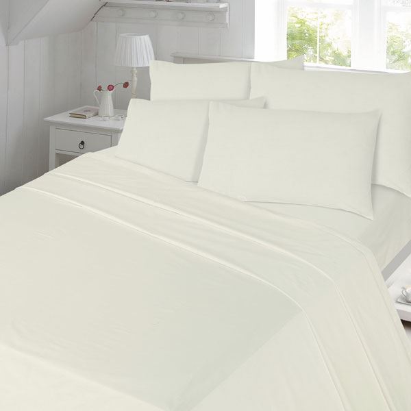 Night Zone Plain Dyed 100% Brushed Cotton Flannelette Fitted Sheet