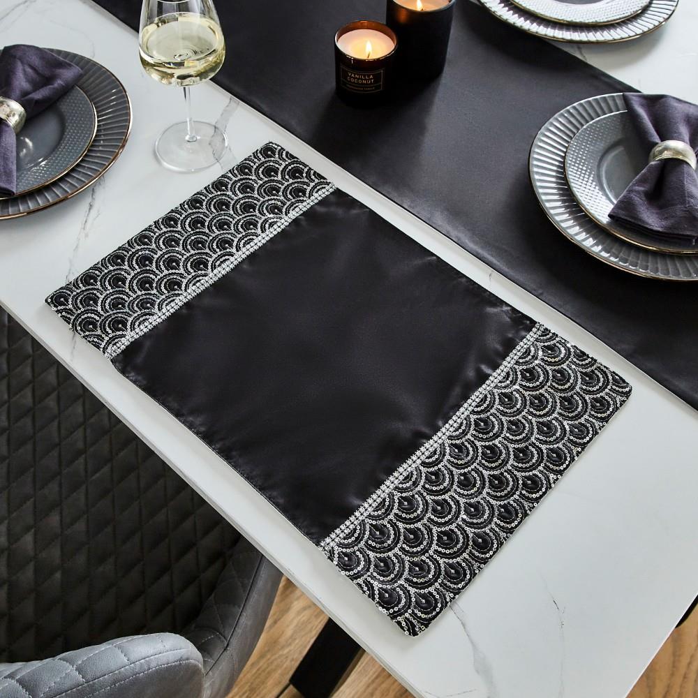 Catherine Lansfield Deco Sequin 30x46 cm Dining Place Mat 4