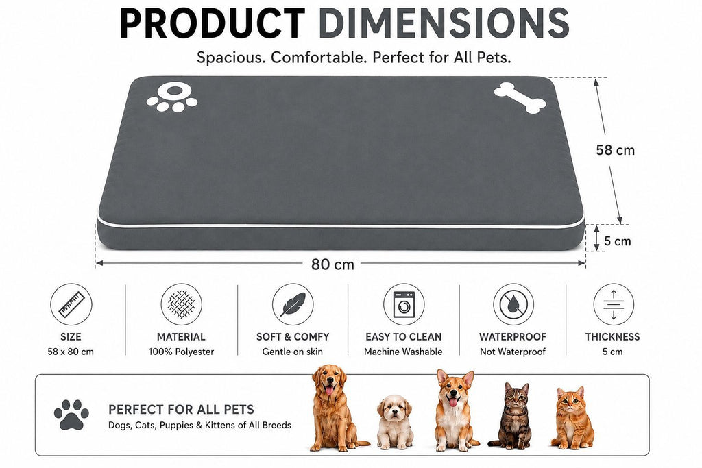 Night Zone Super Soft Bone & Paw Pet Bed Mat