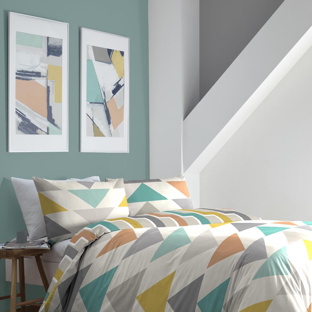 Fusion Loxton Geometric Print Easy Care Reversible Duvet Cover Set
