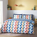 Catherine Lansfield Bryson Geo Reversible Super King Duvet Cover Set with Pillowcases Bright