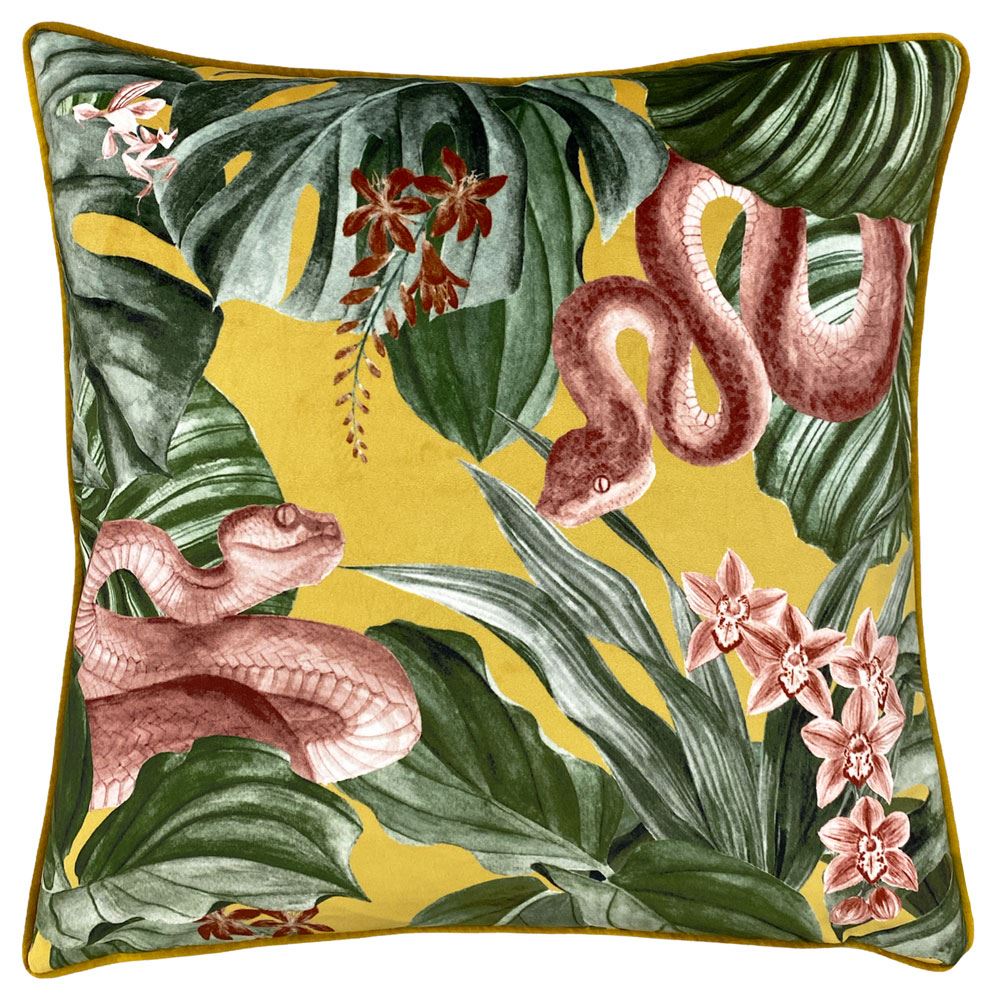 Furn Medinilla Tropical Jungle Print Piped Edge Cushion Cover
