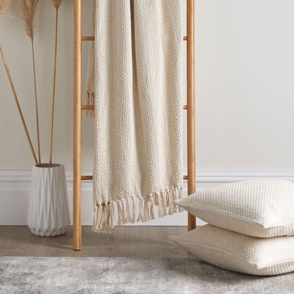Drift Home Hayden Textured Weave Eco-Friendly 100% Recycled Cotton Throw
