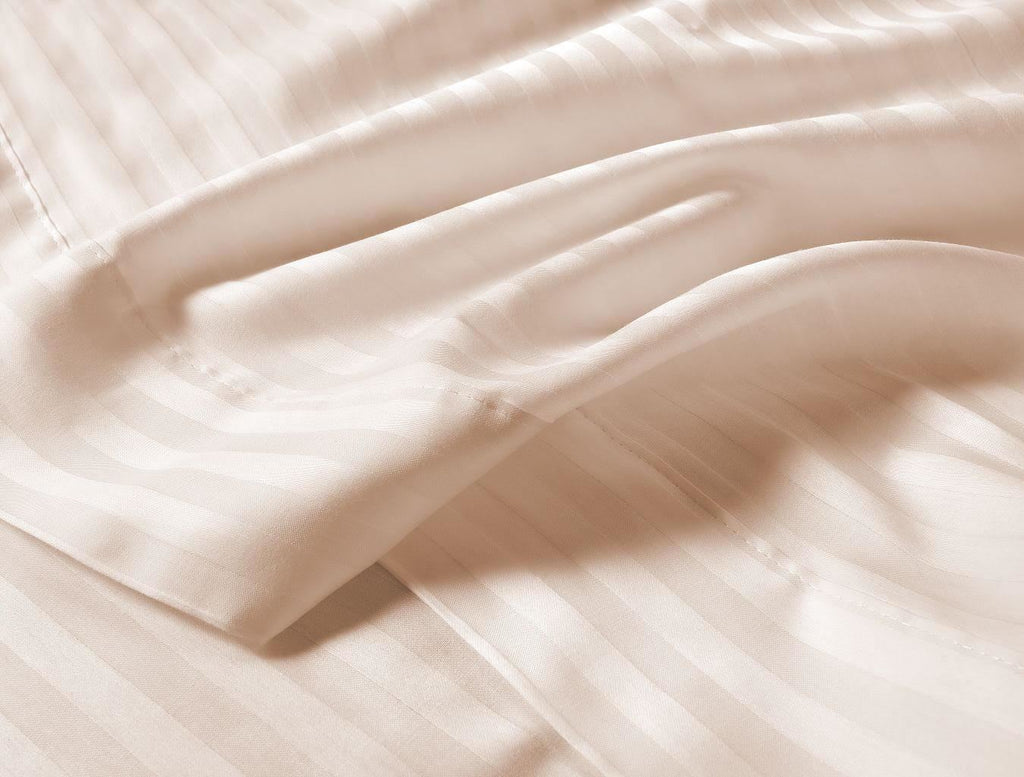 Night Zone Satin Stripe 100% Cotton 250 Thread Count Flat Sheet