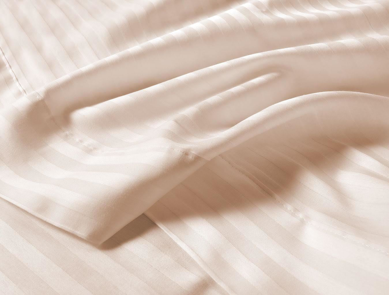 Night Zone Satin Stripe 100% Cotton 250 Thread Count Flat Sheet