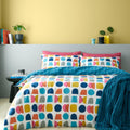 Catherine Lansfield Connect Geo Reversible Double Duvet Cover Set with Pillowcases Teal
