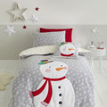 Catherine Lansfield Christmas Cosy Snowman Sherpa Fleece Reverse Duvet Cover Set