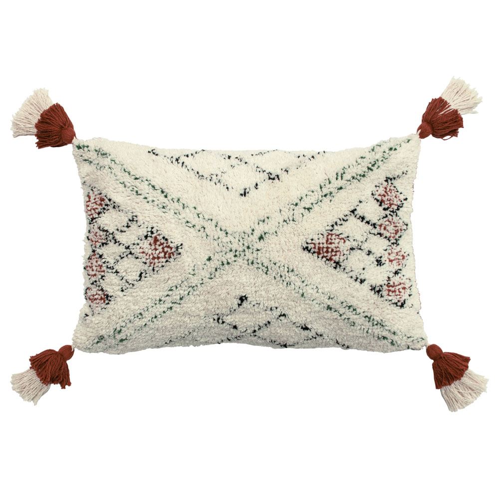 Furn Atlas Tufted Texture 100% Cotton Tasselled Cushion Cover